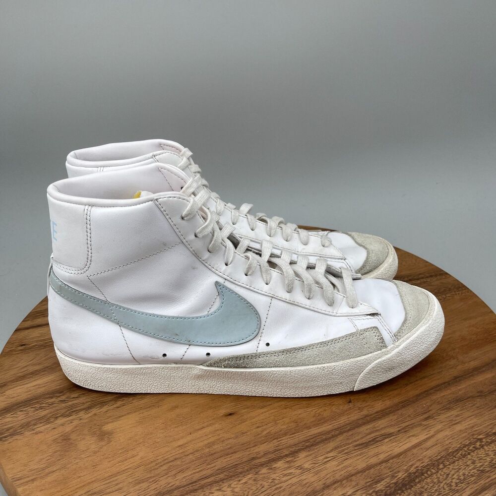 Nike Blazer Mid 77 Shoes Mens Size 13 White Leather Casual Basketball Walking
